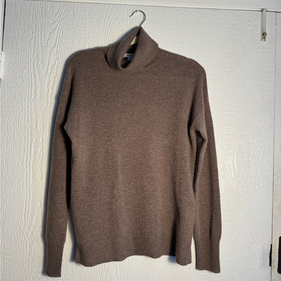 Nordstrom Cashmere Turtleneck Sweater Brown Heather Women’s Size Small - Picture 1 of 7